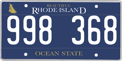 RI license plate 998368