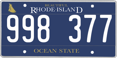 RI license plate 998377