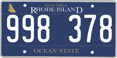 RI license plate 998378