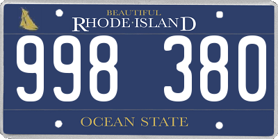 RI license plate 998380