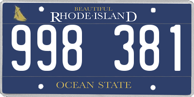 RI license plate 998381