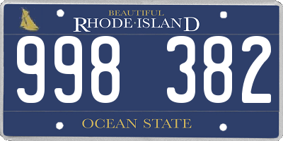 RI license plate 998382