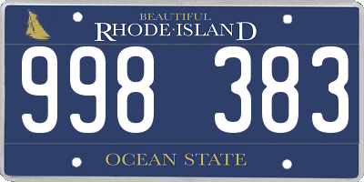 RI license plate 998383