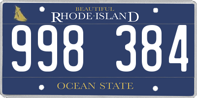 RI license plate 998384