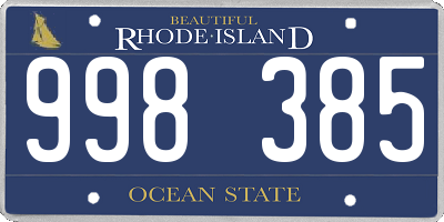 RI license plate 998385