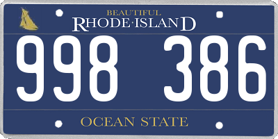RI license plate 998386