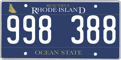 RI license plate 998388