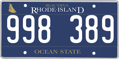 RI license plate 998389