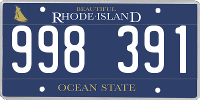 RI license plate 998391