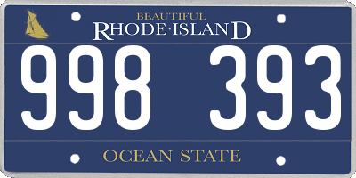 RI license plate 998393