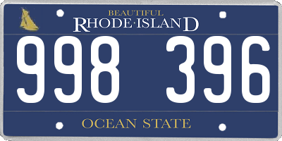 RI license plate 998396