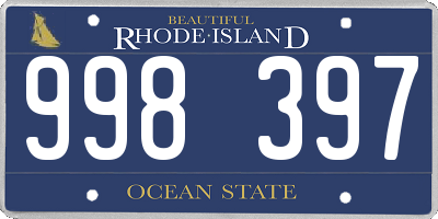 RI license plate 998397