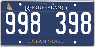 RI license plate 998398