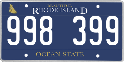 RI license plate 998399