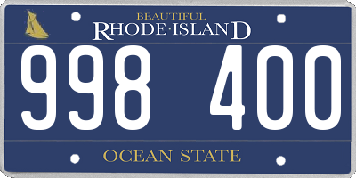 RI license plate 998400