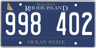 RI license plate 998402