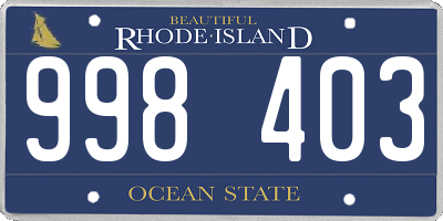 RI license plate 998403