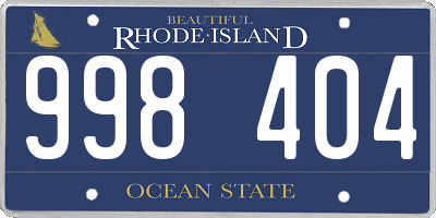 RI license plate 998404