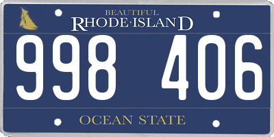 RI license plate 998406