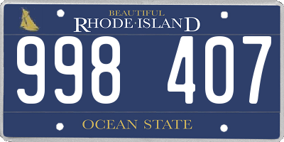 RI license plate 998407