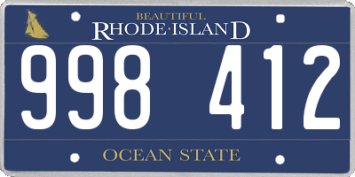 RI license plate 998412