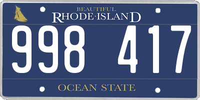 RI license plate 998417