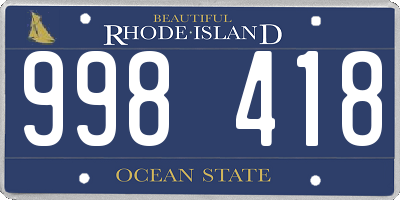 RI license plate 998418