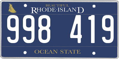 RI license plate 998419