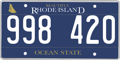 RI license plate 998420