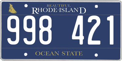 RI license plate 998421