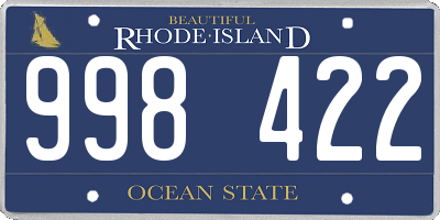 RI license plate 998422