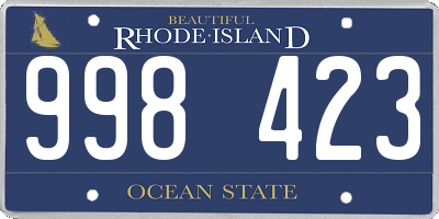 RI license plate 998423