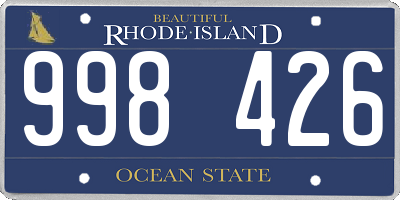 RI license plate 998426