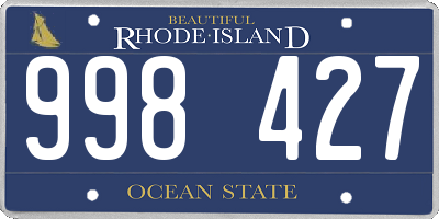 RI license plate 998427