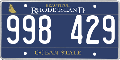 RI license plate 998429