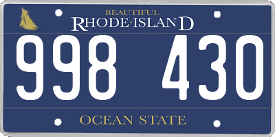 RI license plate 998430