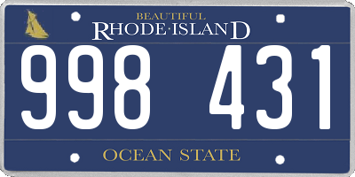 RI license plate 998431