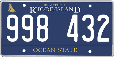 RI license plate 998432