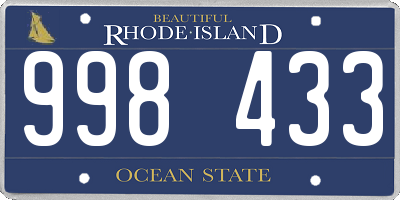 RI license plate 998433