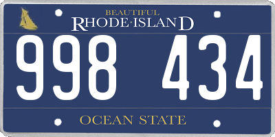 RI license plate 998434