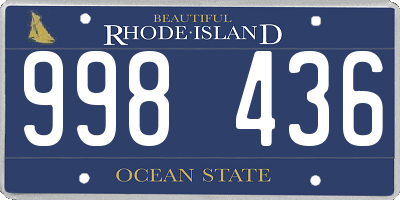 RI license plate 998436