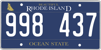 RI license plate 998437