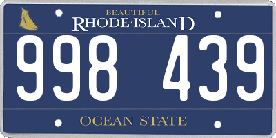 RI license plate 998439