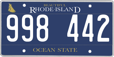 RI license plate 998442