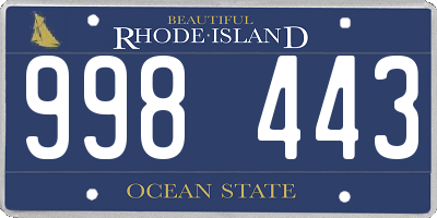 RI license plate 998443