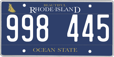 RI license plate 998445