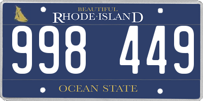 RI license plate 998449