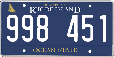 RI license plate 998451