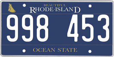 RI license plate 998453