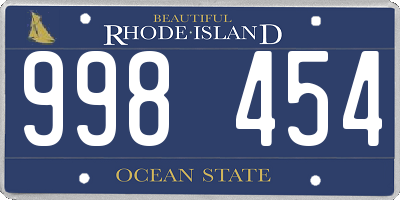 RI license plate 998454